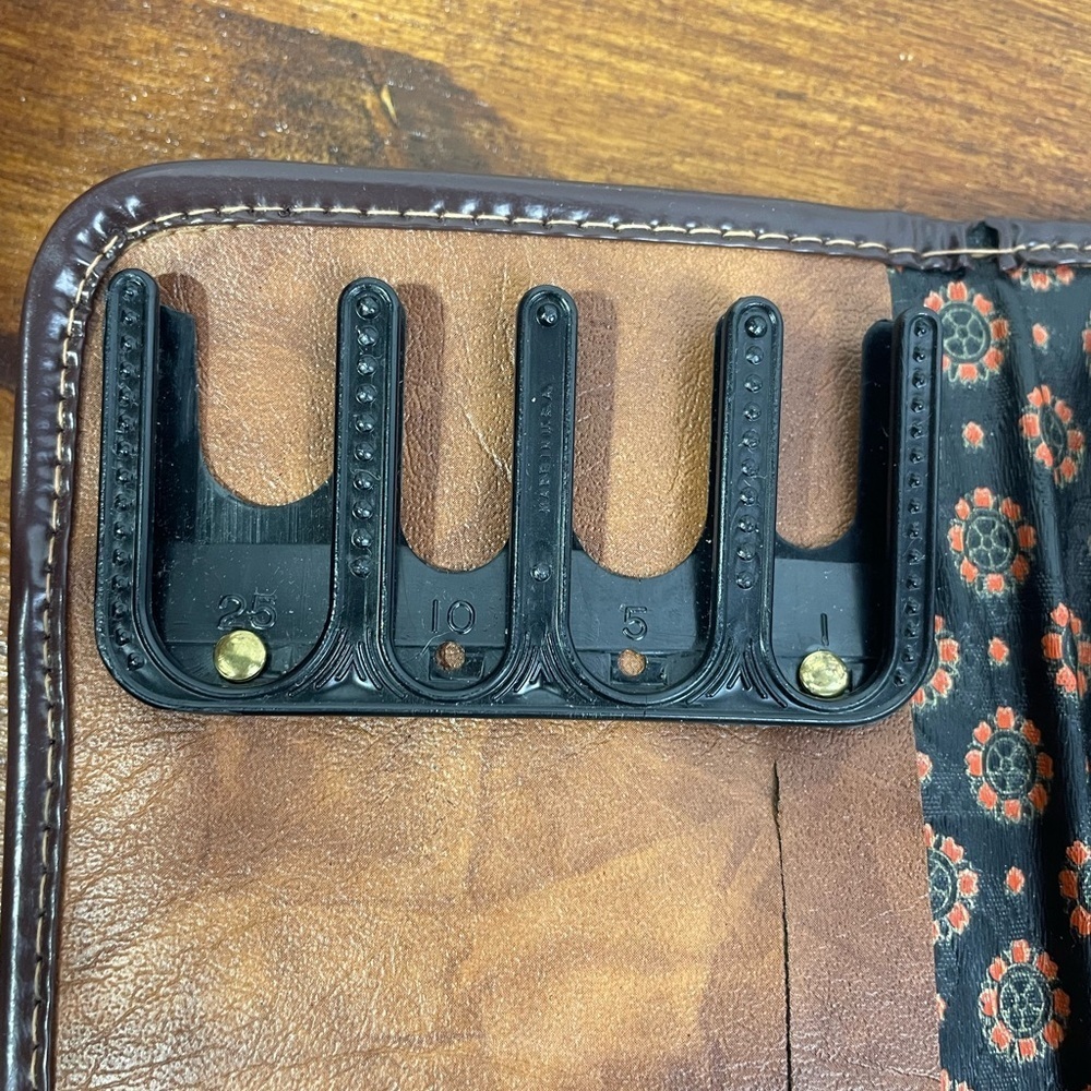 Brown Vintage Swank Vinyl Coin Holder/Multi-Use Buckle Wallet GUC - Picture 12 of 15